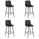 POZZA Hocker – schwarzer Samt / schwarze Beine x 4