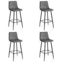 POZZA Hocker – dunkelgrauer Samt / schwarze Beine x 4