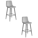 POZZA Hocker – silbergrauer Samt / schwarze Beine x 2
