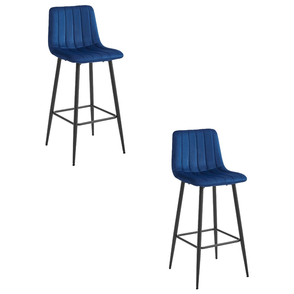 [model_3859_2-POZZA-MARY87] POZZA-Hocker – marineblauer Samt / schwarze Beine x 2