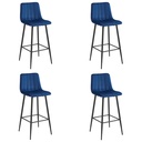 POZZA-Hocker – marineblauer Samt / schwarze Beine x 4