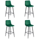 POZZA Hocker – dunkelgrüner Samt / schwarze Beine x 4