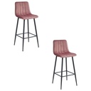 POZZA Hocker – dunkelrosa Samt / schwarze Beine x 2