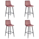 POZZA Hocker – dunkelrosa Samt / schwarze Beine x 4