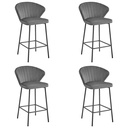 GATTA Hocker – dunkelgrauer Samt / schwarze Beine x 4