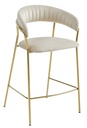 BADIA Hocker – beige Samt / goldene Beine x 1