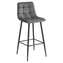 ARCETO Hocker – dunkelgrauer Samt / schwarze Beine x 1