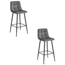 ARCETO Hocker – dunkelgrauer Samt / schwarze Beine x 2