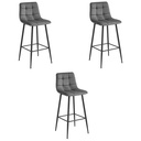 ARCETO Hocker – dunkelgrauer Samt / schwarze Beine x 3