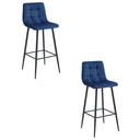 ARCETO Hocker – marineblauer Samt / schwarze Beine x 2