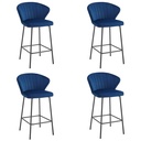 GATTA-Hocker – marineblauer Samt / schwarze Beine x 4
