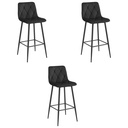 NADO Hocker – schwarzer Samt / schwarze Beine x 3
