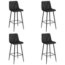 NADO Hocker – schwarzer Samt / schwarze Beine x 4