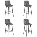 NADO Hocker – dunkelgrauer Samt / schwarze Beine x 4