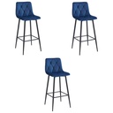 NADO Hocker – marineblauer Samt / schwarze Beine x 3