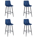 NADO Hocker – marineblauer Samt / schwarze Beine x 4