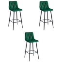 NADO Hocker – dunkelgrüner Samt / schwarze Beine x 3