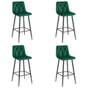 NADO Hocker – dunkelgrüner Samt / schwarze Beine x 4