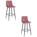 NADO Hocker – dunkelrosa Samt / schwarze Beine x 2