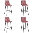 NADO Hocker – dunkelrosa Samt / schwarze Beine x 4