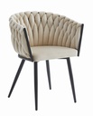 ORION Stuhl – beige Samt / schwarze Beine x 1