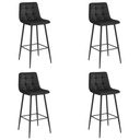 ARCETO Hocker – schwarzer Samt / schwarze Beine x 4
