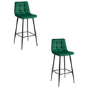 ARCETO Hocker – dunkelgrüner Samt / schwarze Beine x 2