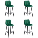 ARCETO Hocker – dunkelgrüner Samt / schwarze Beine x 4