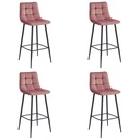 ARCETO Hocker – dunkelrosa Samt / schwarze Beine x 4