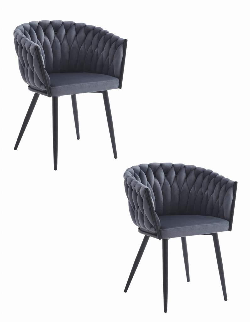 ORION Stuhl – dunkelgrauer Samt x 2