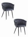 ORION Stuhl – dunkelgrauer Samt x 2