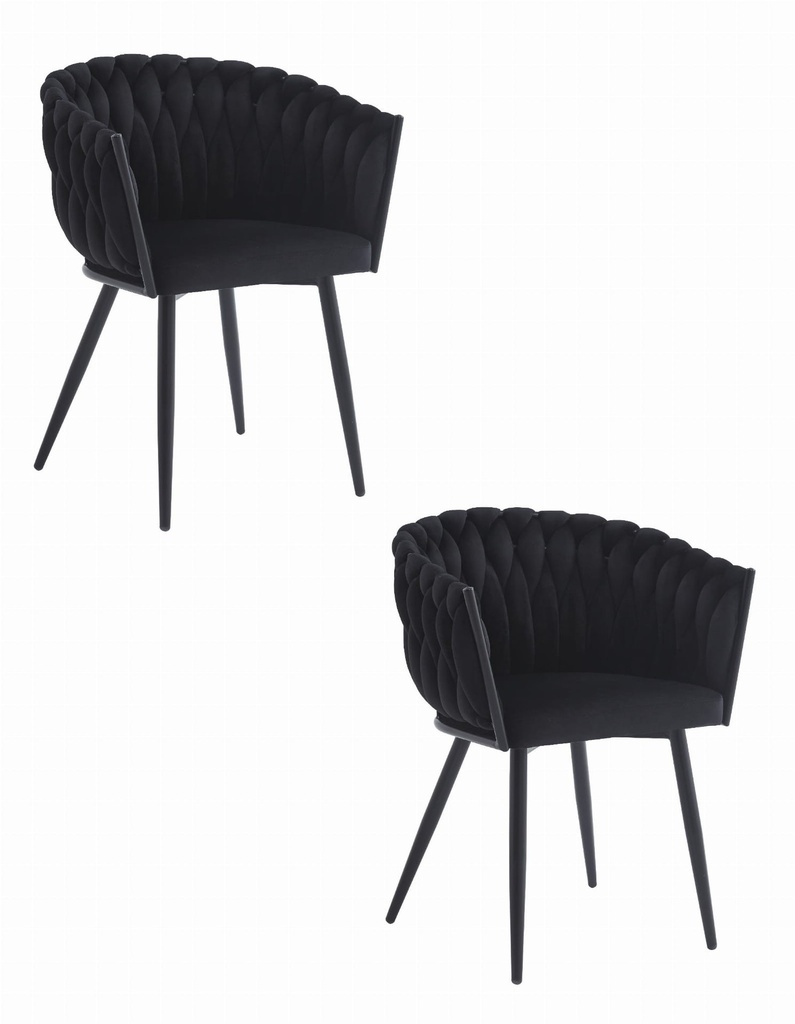 ORION Stuhl – schwarzer Samt x 2