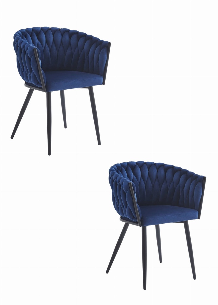 ORION Stuhl – Marineblauer Samt x 2