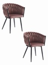 ORION Stuhl – dunkelrosa Samt / schwarze Beine x 2