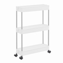 Schrank auf Rollen, 3 Regale, weiß - KSC007W01