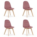 BORA Stuhl – dunkelrosa Samt x 4