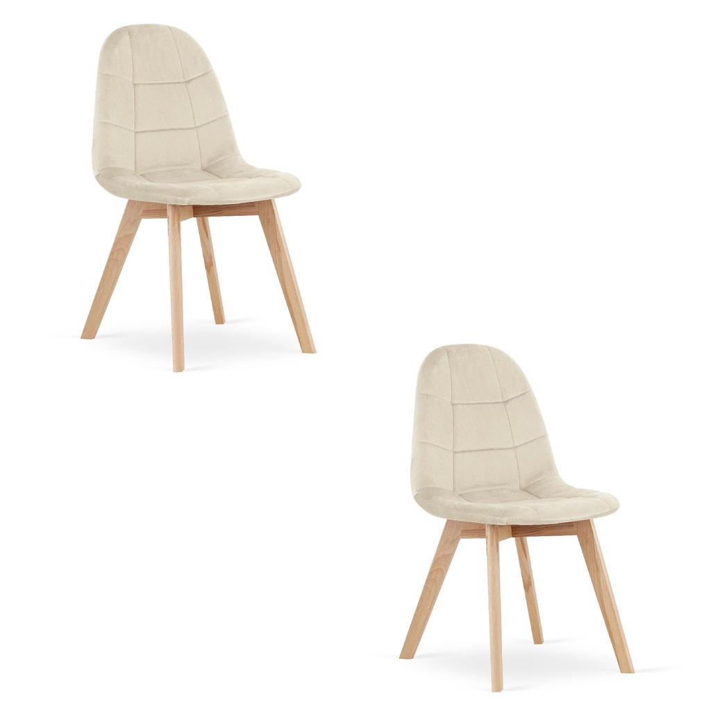 BORA Stuhl – beige Samt x 2