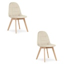 BORA Stuhl – beige Samt x 2