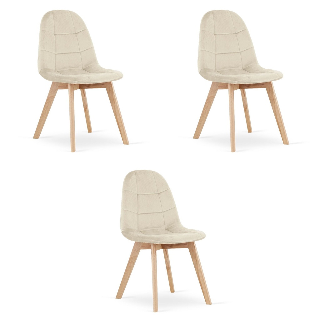 BORA Stuhl – beige Samt x 3