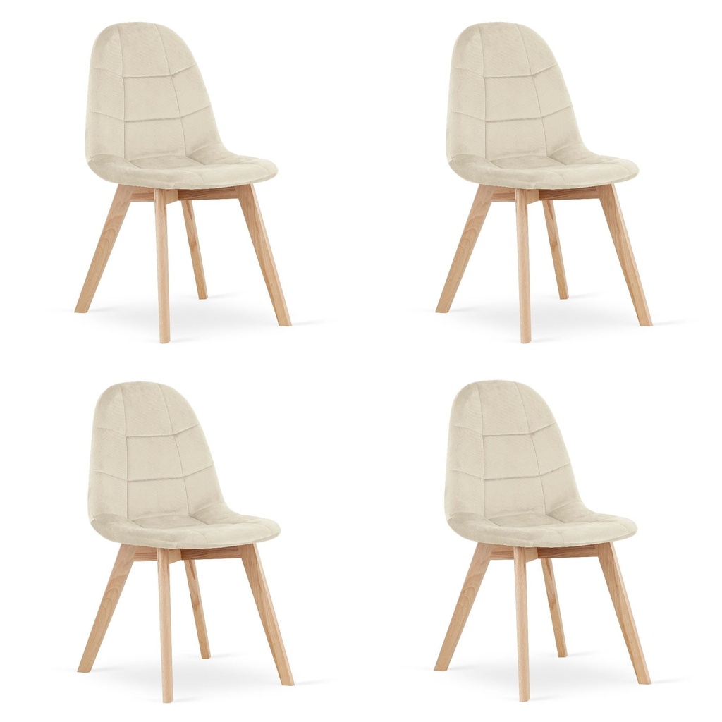 BORA Stuhl – beige Samt x 4