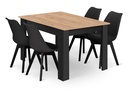 Set aus rechteckigem Tisch 120x80cm Craft + 4 schwarzen MARK-Stühlen