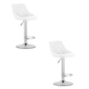 KAST Hocker – weißes Kunstleder/Chromgestell x 2
