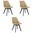 MARK Stuhl – dunkelbeige / schwarze Beine x 3
