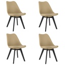 MARK Stuhl – dunkelbeige / schwarze Beine x 4