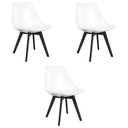 MARK Stuhl – transparent / schwarze Beine x 3