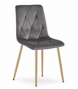 LIBRA Stuhl – dunkelgrauer Samt / holzfarbene Beine x 1