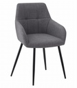 BENI Stuhl – dunkelgrauer Stoff / schwarze Beine x 1