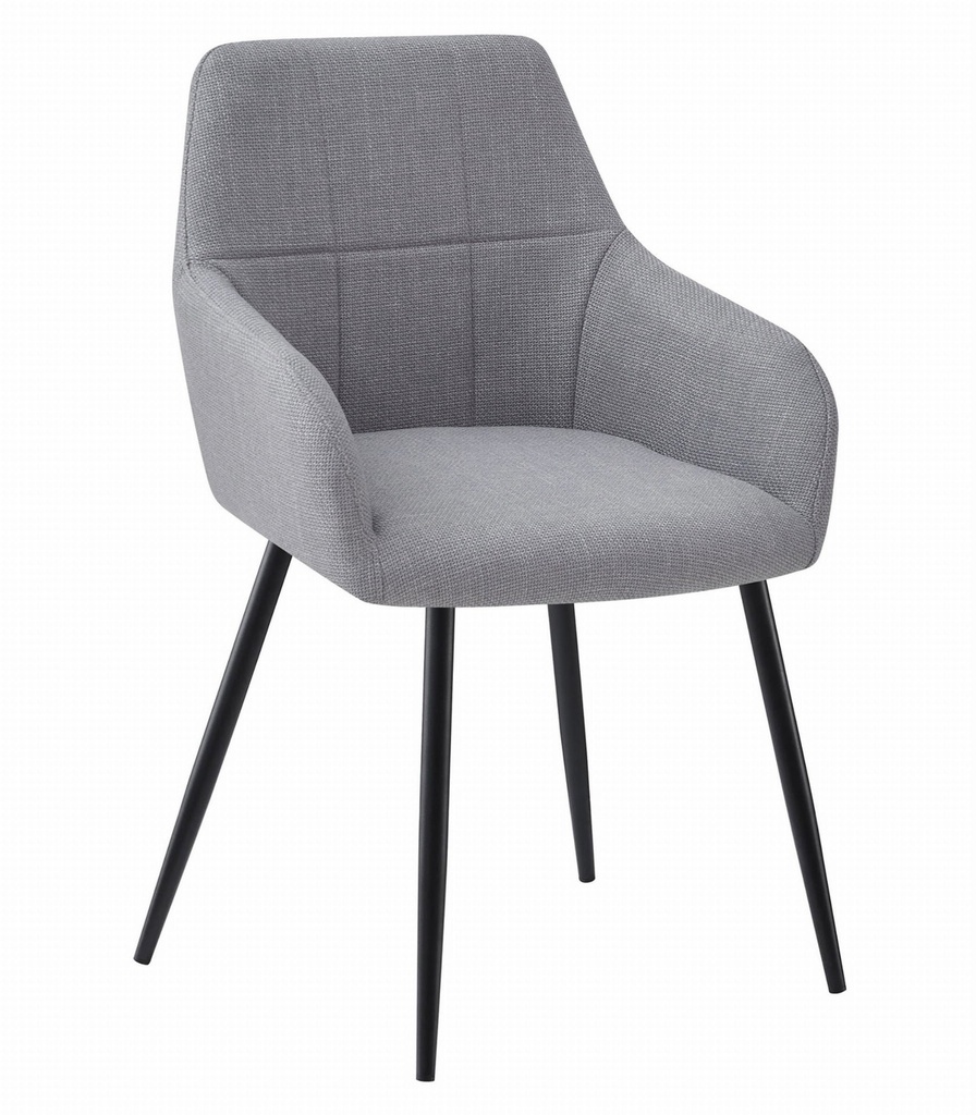 BENI Stuhl – hellgrauer Stoff / schwarze Beine x 1