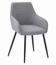 BENI Stuhl – hellgrauer Stoff / schwarze Beine x 1