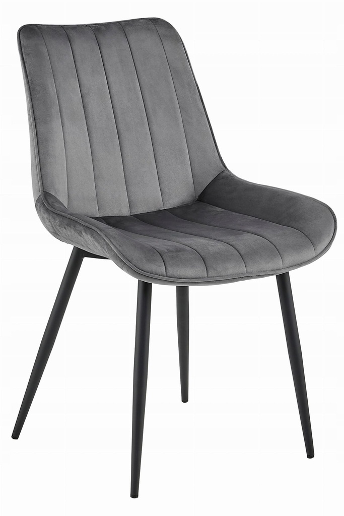SOSA Stuhl – dunkelgrauer Samt / schwarze Beine x 1